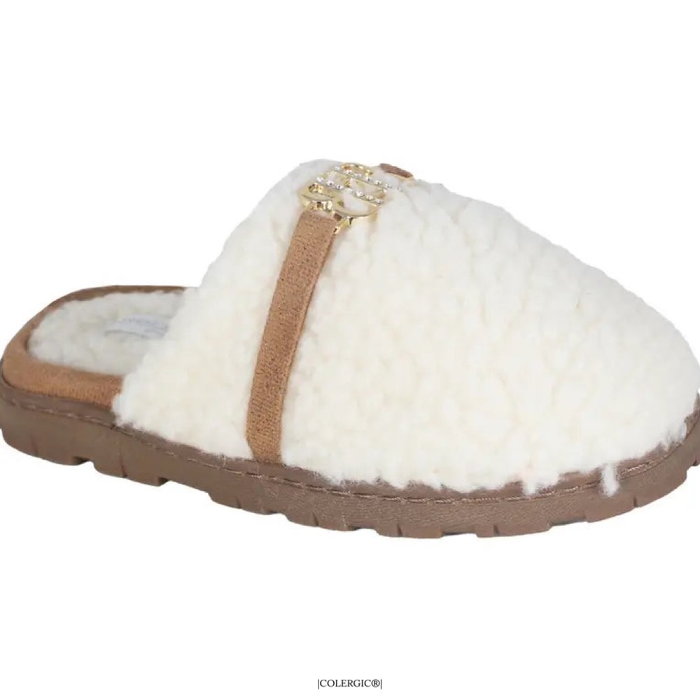 🆕 | Bebe | Girls Faux Shearling | Logo Slipper | Size 11/12